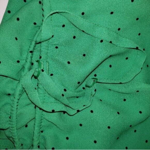 Torrid Polka Dot Georgette One Shoulder Top Green Size 1X Ruffle - Picture 5 of 13